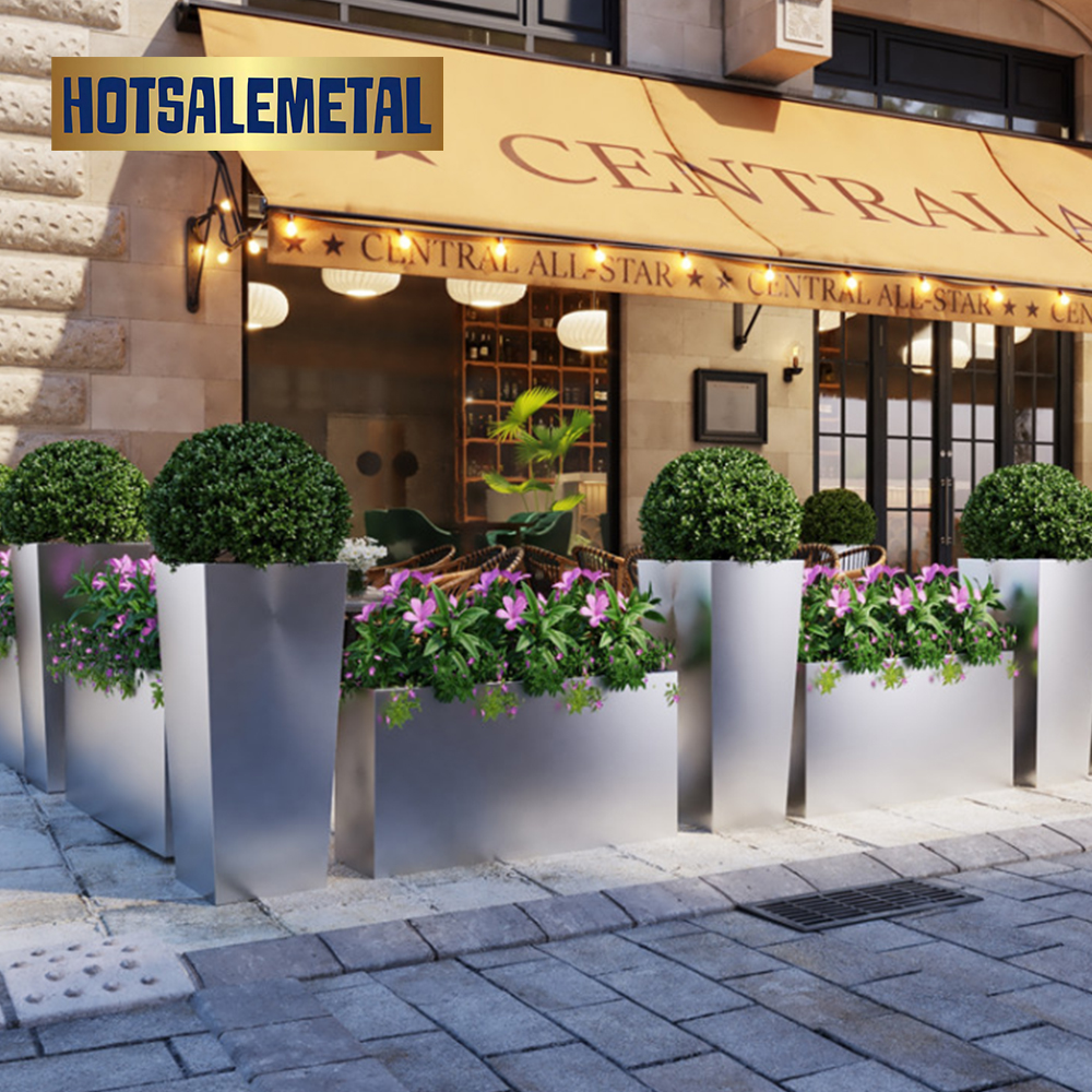 Never deform! 304 stainless steel flower boxes, weatherproof outdoor artwork.